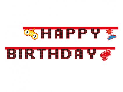 banner gaming party happy birthday