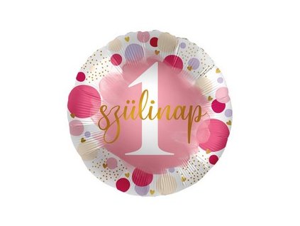 elso szulinap feliratu pink heliumos folia lufi 43 cm mpr 71020
