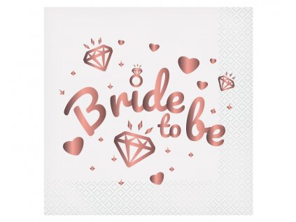 serwetki bride to be biale 33x33 cm 20 szt