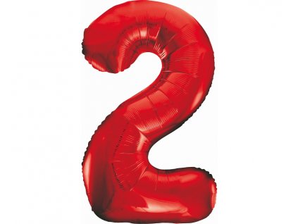 balon foliowy cyfra 2 czerwony beauty charm 85 cm