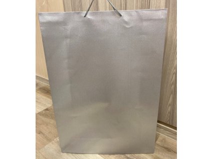 Darčeková taška z lesklého papiera strieborná