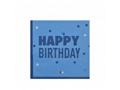Servítky "Happy Birthday" modrý