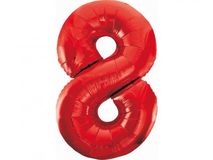 balon foliowy cyfra 8 czerwony beauty charm 85 cm