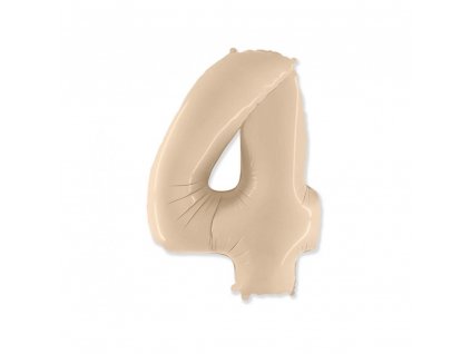 foliovy balon cislo 4 kremova farba