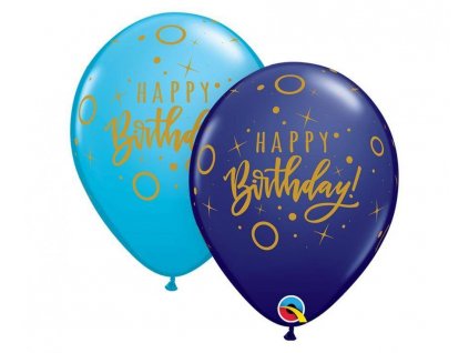 pol pl Balon QL 11 z nadr Happy Birthday Dots Sprinkles pastel granatowy i niebieski 2572 1