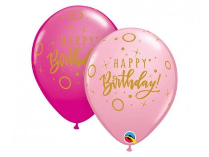 pol pl Balon QL 11 z nadr Happy Birthday Dots Sprinkles pastel rozowy i magenta 2573 1
