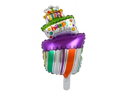 Fóliový balón "Happy Birthday-Torta" 103 cm