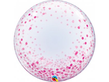 24" Deco Bubble "Pink Confetti" (priesvitný)