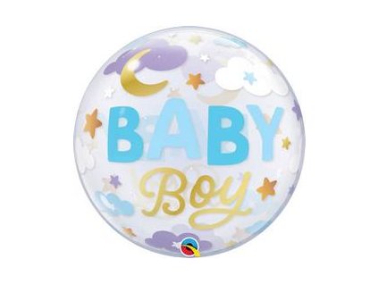 baby boy felho es csillagok heliumos buborek lufi q24905