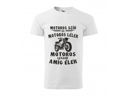 Pánske tričko s maďarským nápisom "Motoros szív..."