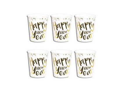 happy new year mintas feher arany parti pohar t13463