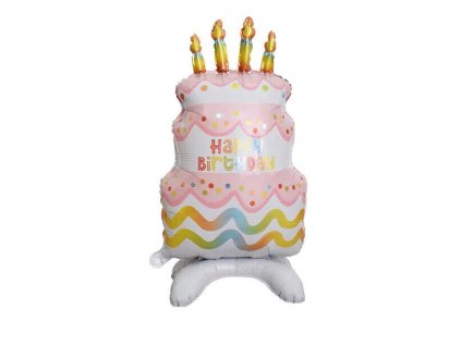 38" Fóliový balón "Happy Birthday" cake