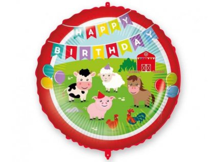 18" Fóliový balón "Happy Birthday" Farma