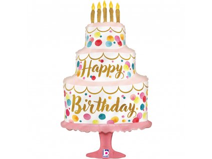 25369 satin birthday pink cake b