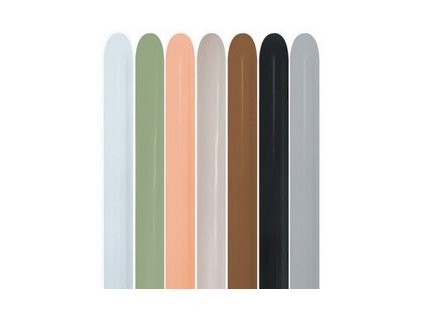 260Q Latexový balón modelovací Earthy Assorted Party Sempertex 6ks