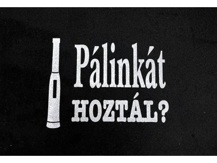 Rohožka s maďarským nápisom "Pálinkát hoztál?" II.