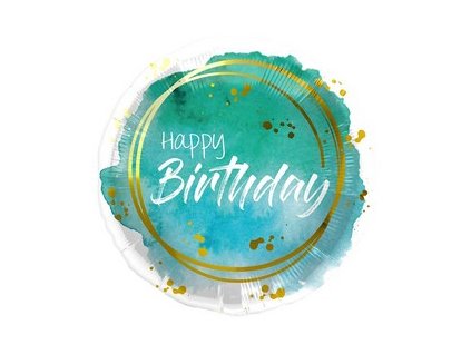happy birthday watercolor aqua szulinapi folia lufi f67911