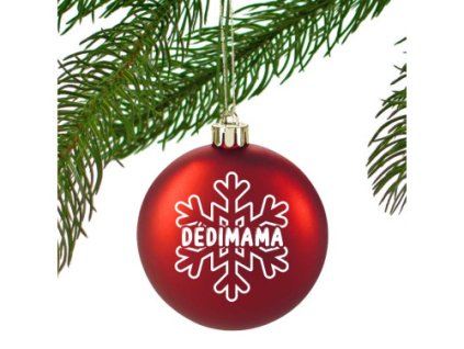 Červená ozdoba na vianočný stromček "Dédimama" - 8 cm - Vianočná guľa