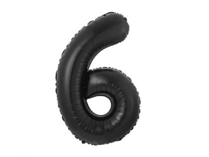 34" Fóliový balón Číslo "6" Matt Black
