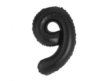 34" Fóliový balón Číslo "9" Matt Black