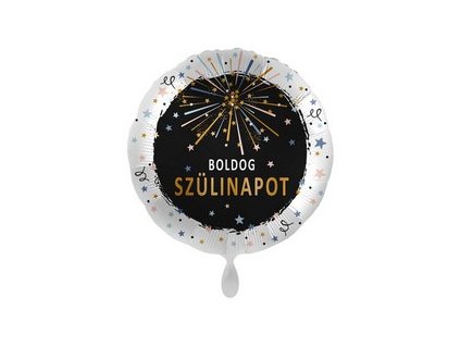 boldog szulinapot tuzijatek es csillag mintas lufi mpr 70273