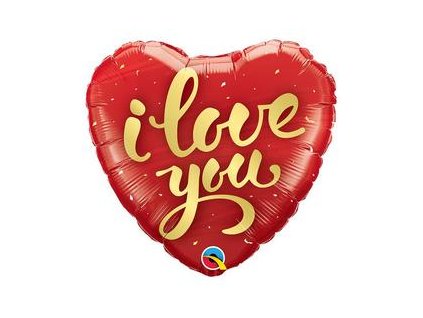18" Fóliový balón I Love You Gold Script