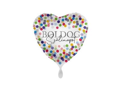 boldog szulinapot szines pottyos sziv alaku lufi mpr 70295