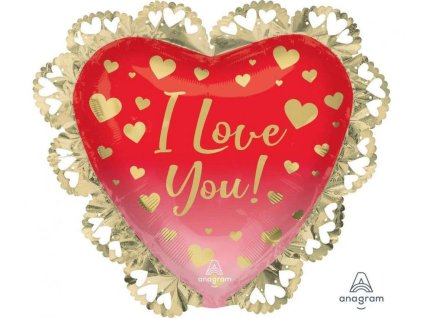 24" Fóliový balón "I Love You" red,gold