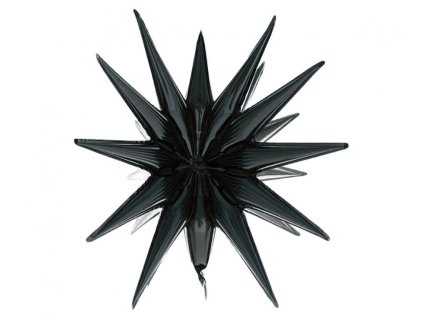 Balón Fóliový Hviezda 3D – Čierna Matná, 50 × 46 cm