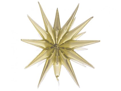 Balón Fóliový Hviezda 3D – Šampanský, 50 × 46 cm