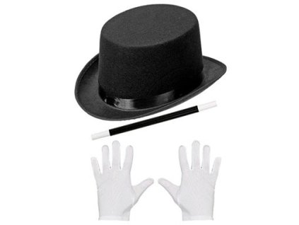 Súprava kúzelníka – klobúk, rukavice a čarovná palička