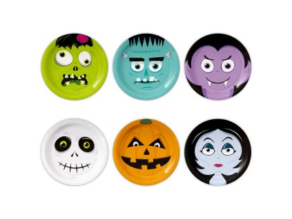 Papierové taniere „Halloween Monsters” – Ø 18 cm, 6 ks