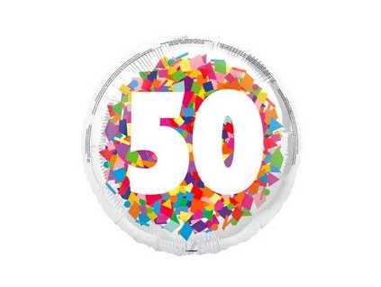 50 es szamos bright confetti szulinapi folia lufi p85864