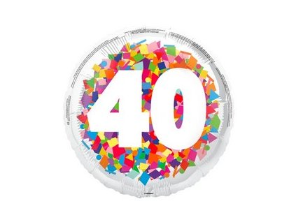 40 es szamos bright confetti szulinapi folia lufi p85863