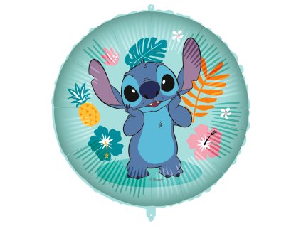 18"Fóliový balón – Stitch Hawaii, okrúhly + závažie