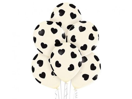 11" Latexový balón hearts vanilla - 6ks
