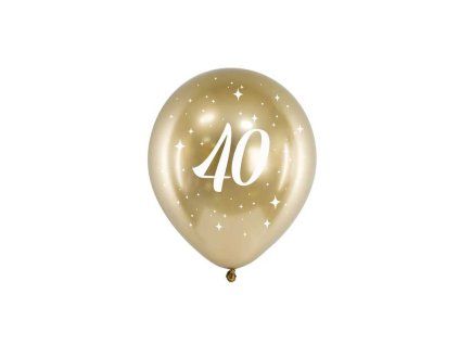 balon 30cm zlaty s cislom 40 6v1