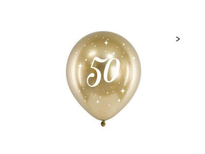 balon 30cm zlaty s cislom 50 6v1