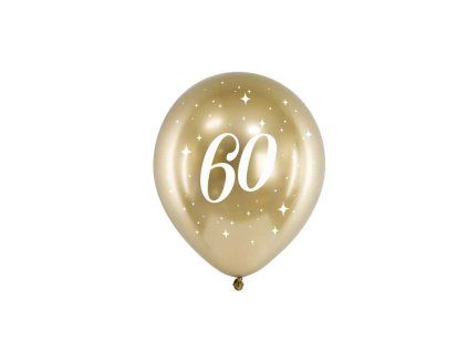 balon 30cm zlaty s cislom 60 6v1