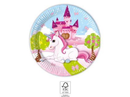Papierové taniere Jednorožec 20 cm / 8 ks
