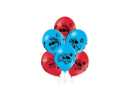 11" Latexový balón -Emergency vehicles  6ks