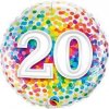 18"Fóliový balón číslo 20 Rainbow Confetti