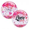 22" Balón Love You Confetti Hearts Bubble