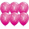 11" Latexový balón Sparkle Wild Berry s nápisom "Boldog 2. szülinapot" 6ks