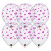 11 inch es pink hearts diamond clear szulinapi lufi 25 db csomag q18100