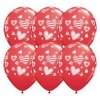 11 inch es patterned hearts arrows piros szerelmes lufi q57057