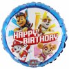 18" Fóliový balón PAW PATROL - Happy Birthday