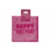 Szalveta Happy Birthday rozsaszin ketretegu 16db 33x33cm 615183 LP07150006