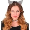Karnevalový flitrový set Mačiatko – Čelenka a Choker (Obojok)