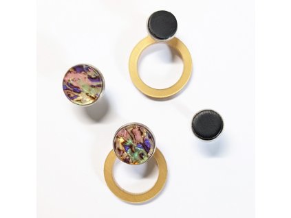 variabilní designové originální záušnice zlaté